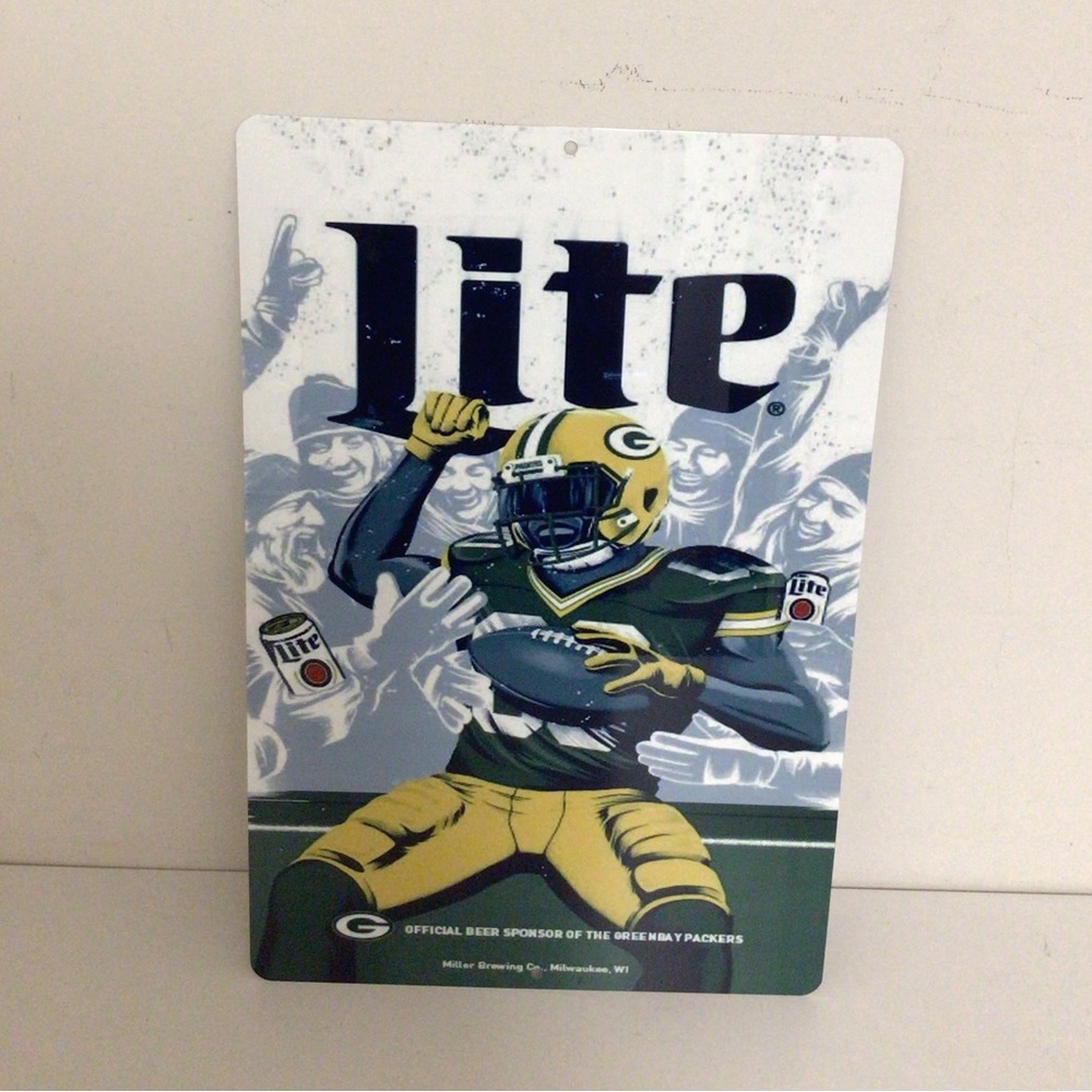 COPY - Green Bay Packers Miller Lite Metal Display Sign